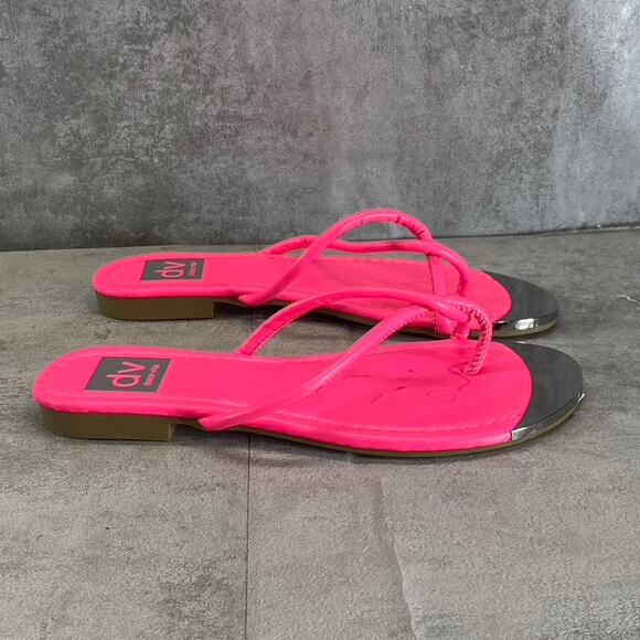 DV DOLCE VITA Women's Fuchsia Penni Toe-Loop Slip-On Flip Flops SZ 5 - Picture 4 of 8